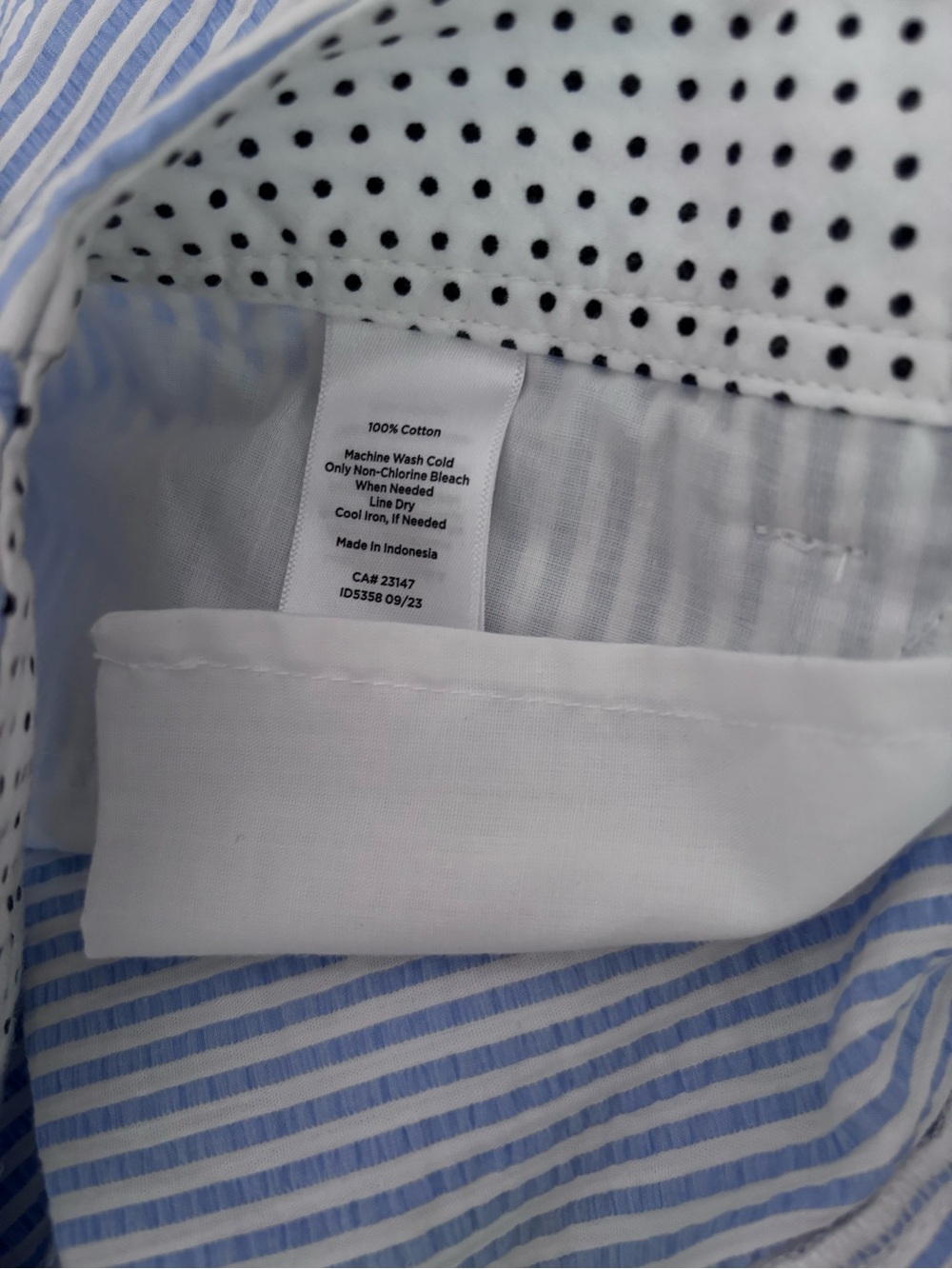 Talbots Perfect Crop Pant 10P Blue White Seersucker Striped Cotton Pants - Picture 8 of 8